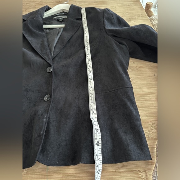 Norton McNaughton- Faux Suede - Stretch - Black Boxy Jacket - Size 14P - Picture 7 of 7